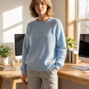 The Sky-Blue Loomeloom Raglan: Hand-Crafted Comfort for Every Season